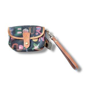 Vtg 90s Dooney & Bourke Logo Wristlet Wallet Bag